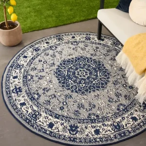 Rond Vintage buitenkleed – Flip Agnes donkerblauw Black Friday-39% Must-Have