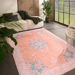 Vintage buitenkleed – Valenca Luna terra/roze Black Friday-35% Gratis Verzending