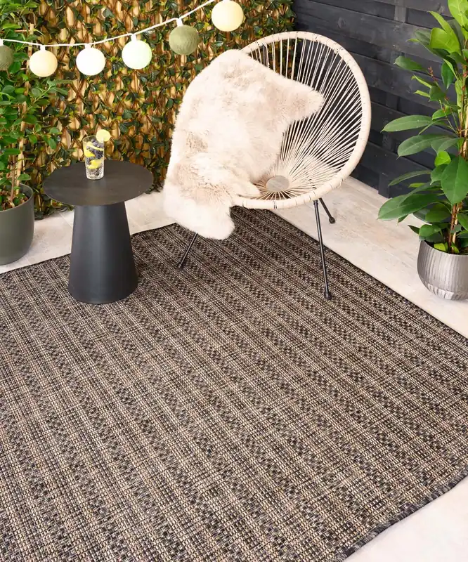 Lage Prijs Buitenkleed – Horizon Beach zwart/beige Black Friday-40%