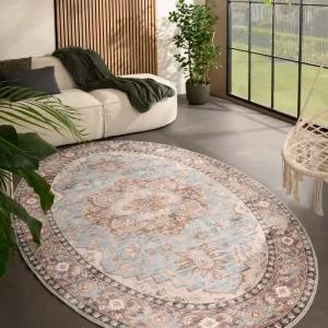 Buitenkleed ovaal Vintage – Valenca Fino lichtblauw Black Friday-35% Premium