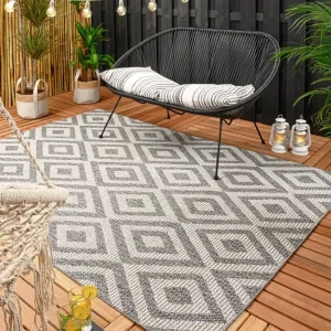 Buitenkleed ruiten Kjeld – blauw/crème Black Friday-51% Beste Prijs