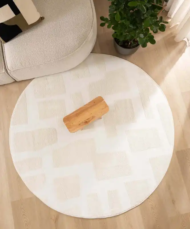 Garantie Inbegrepen Rond vloerkleed Scandinavisch – Contour Stone crème Black Friday-64%