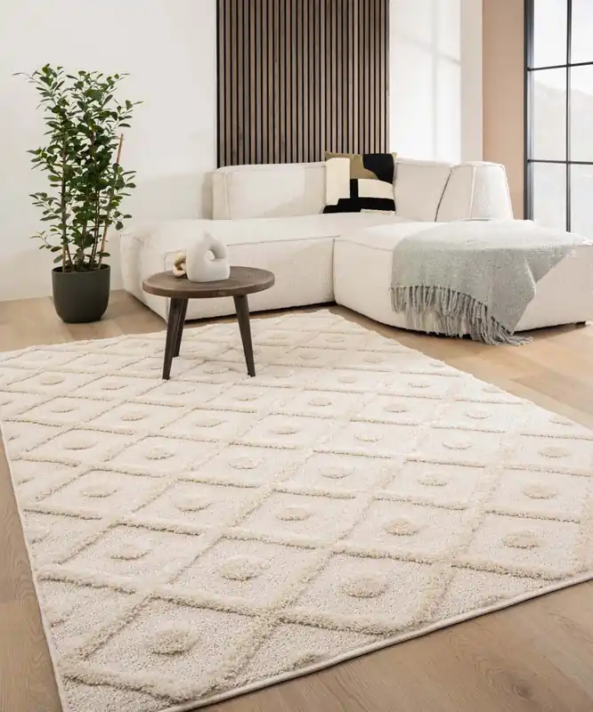 Scandinavisch vloerkleed – Arc Diamond crème Black Friday-70% Aanbieding