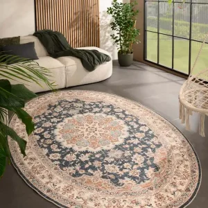 Buitenkleed ovaal Vintage – Valenca Nova goud/blauw Black Friday-35% Beste Prijs