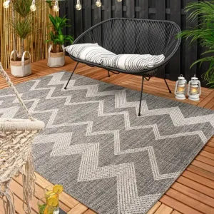 Professioneel Buitenkleed zig zag Sunny – grijs    Black Friday-51%