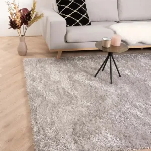 Hoogpolig vloerkleed velours Posh – lichtzilver Black Friday-60% Exclusieve Aanbieding