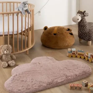 Kindervloerkleed wolkje – Fluffy roze -33% Luxe