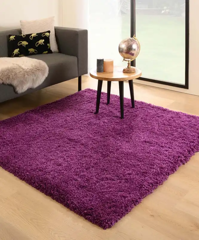 Vierkant hoogpolig vloerkleed – Cozy Shaggy – paars Black Friday-45% Topkwaliteit