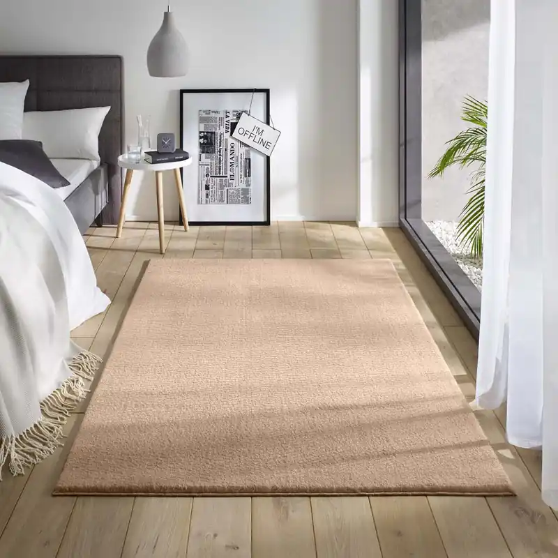 Zacht vloerkleed Loft – beige – wasbaar 30°C    -43% Trendy