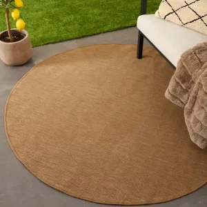 Rond buitenkleed effen – Flip lichtbruin Black Friday-39% Premium