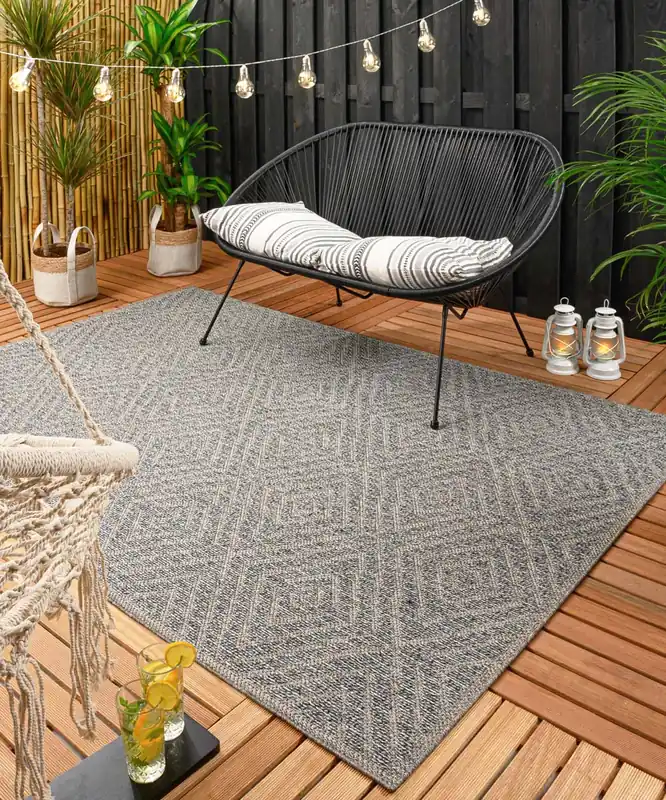 Groothandel Buitenkleed ruiten Alpo – blauw/zilver Black Friday-51%
