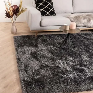 Beperkte Voorraad Hoogpolig vloerkleed velours Posh – grijs Black Friday-60%