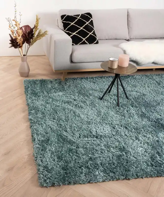 Favoriet Hoogpolig vloerkleed velours Posh – turquoise Black Friday-60%
