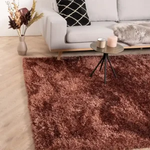 Direct Verzonden Hoogpolig vloerkleed velours Posh – koper    Black Friday-60%