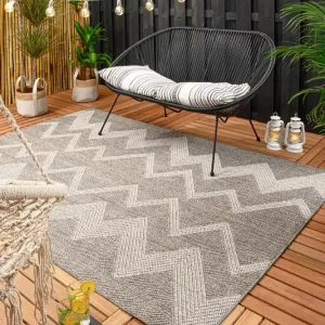 Buitenkleed zig zag Sunny – zilver Black Friday-51% Rechtstreeks Van De Fabrikant