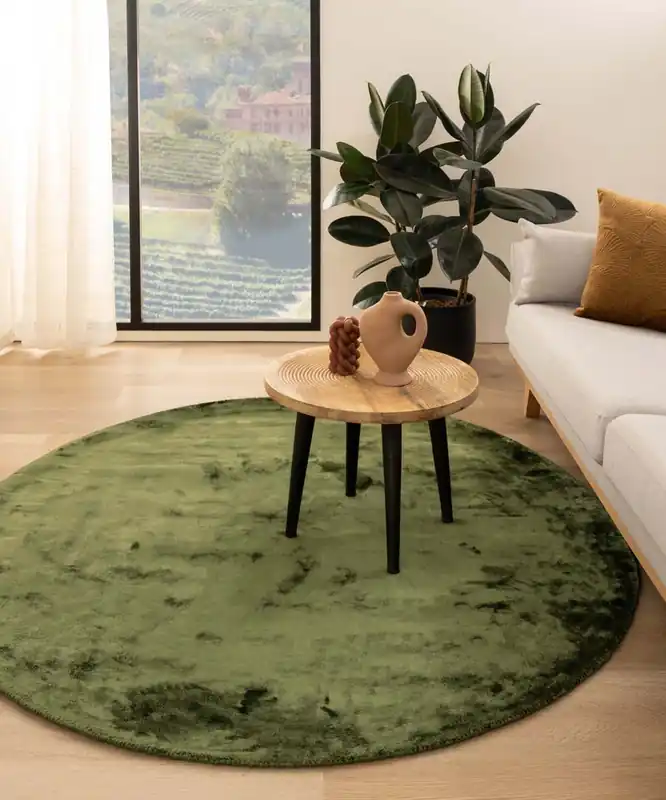 Exclusieve Aanbieding Viscose vloerkleed rond – Pearl groen Black Friday-40%