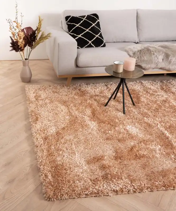 Hoogpolig vloerkleed velours Posh – zalmroze Black Friday-60% Aanbieding