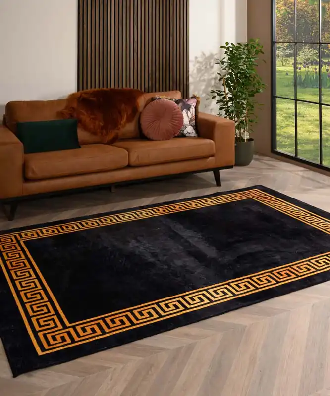 Speciale Aanbieding Wasbaar vloerkleed – Alessia zwart/goud Black Friday-38%