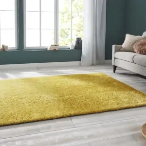 Handgetuft hoogpolig vloerkleed Supersoft – geel -58% Nieuw Model