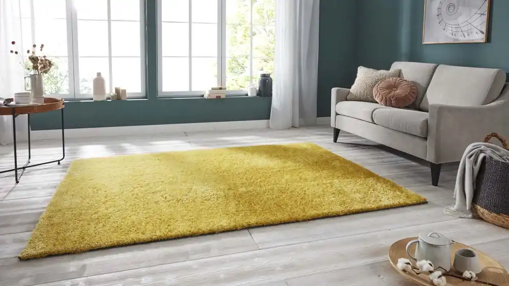 Handgetuft hoogpolig vloerkleed Supersoft – geel -58% Nieuw Model