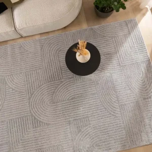 Direct Verzonden Vierkant vloerkleed Scandinavisch – Contour Bend grijs Black Friday-73%