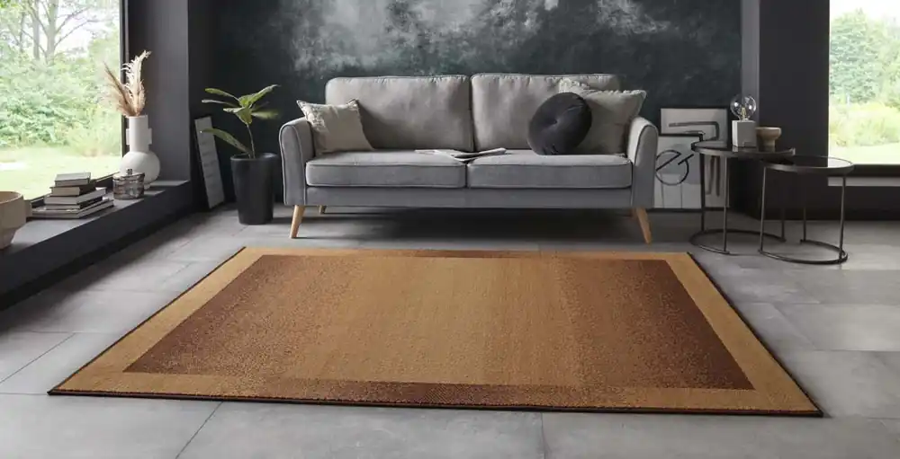 Vloerkleed retro lijstmotief Gradient – lichtbruin -38% Voordeelprijs