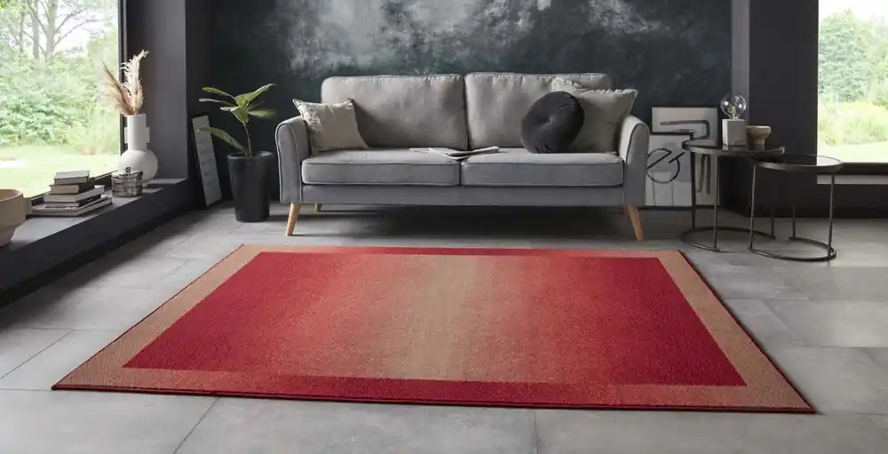 Tijdelijk Beschikbaar Vloerkleed retro lijstmotief Gradient – rood -38%