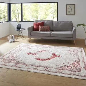 Veilige Betaling Modern oosters vloerkleed Alain – zilver/rood    -39%