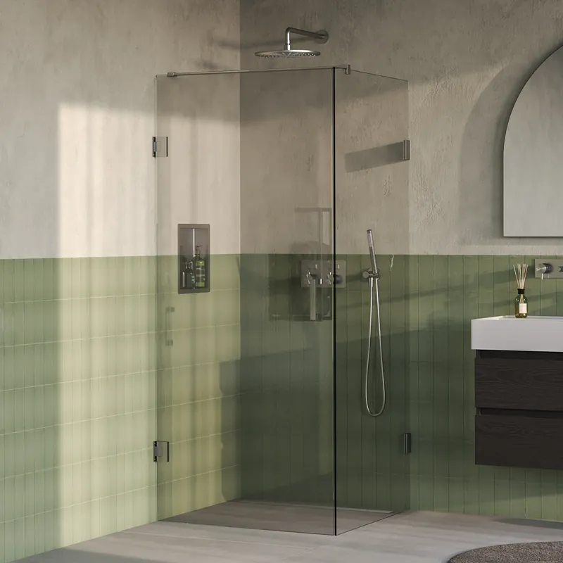 Bestseller Brauer Void douchecabine zij-instap 90x90cm - geborsteld RVS PVD