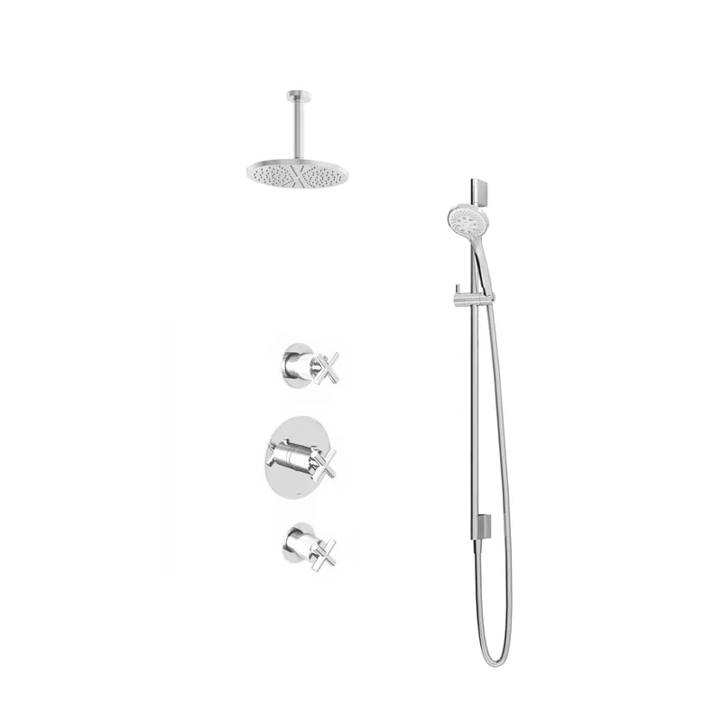 Nieuw Hotbath IBS 3 Get Together inbouw doucheset Chap chroom - met ronde 3-standen handdouche - plafondbuis 15cm - hoofddouche 20cm - glijstang