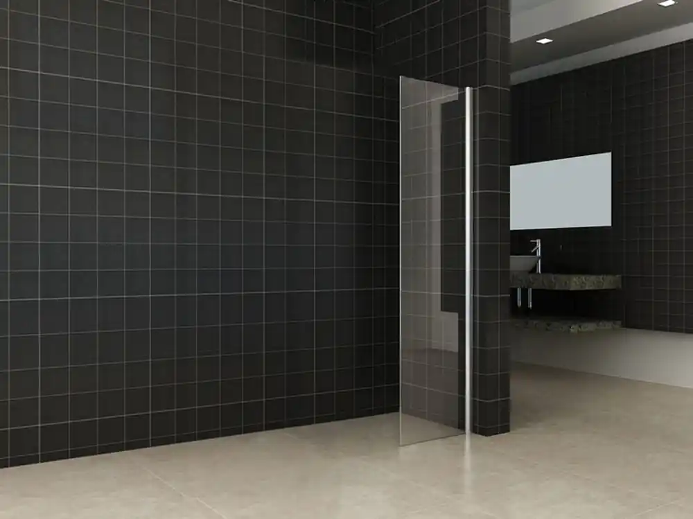 Direct Beschikbaar Wiesbaden zijwand + muurprofiel 400x2000 10mm NANO glas