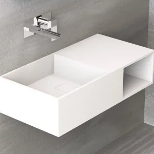 Trendy Ideavit Solidplan-80 wastafel 80x40 cm mat wit zonder kraangat