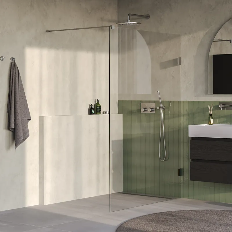 Betaalbaar Brauer Void inloopdouche 130x200cm - geborsteld RVS PVD