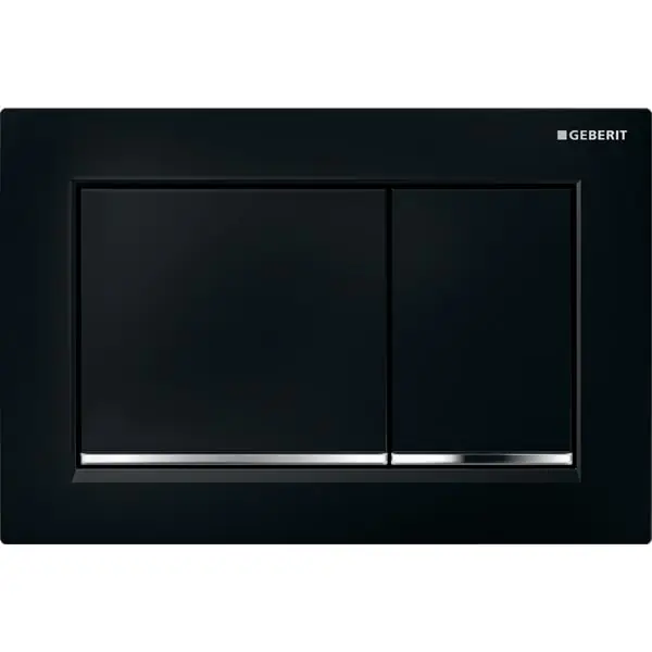 Geberit Omega 30 bedieningsplaat glans zwart - stroken chroom Nieuw