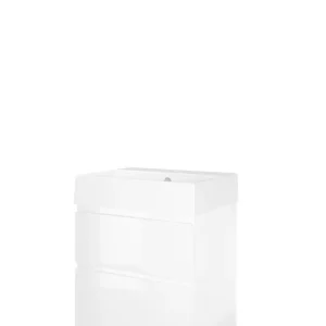 Premium Proline Loft badmeubel met keramische wastafel met 1 kraangat en onderkast a-symmetrisch - Glans wit - 60x46cm (bxd)