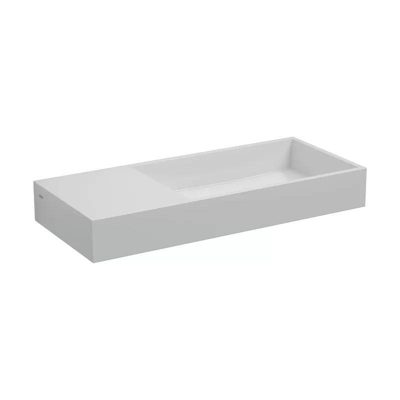 Clou Mini Wash Me Plus fontein 56x24cm mineraalmarmer - voorbewerkt kraangat links - glans wit Betrouwbaar