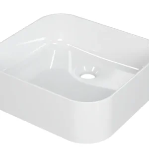 Goedkoop Ink Yale opzetwastafel vierkant 39x37cm keramiek glans wit