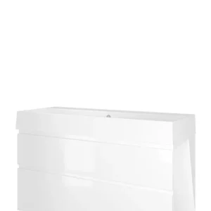 Bestel Nu Proline Loft badmeubel met keramische wastafel met 2 kraangaten en onderkast a-symmetrisch - Glans wit - 120x46cm (bxd)