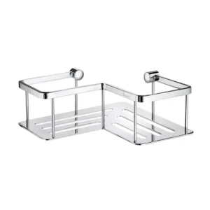 Smedbo Sideline hoek douchekorf haaks 20x20cm met bodemplaat chroom Handgemaakt