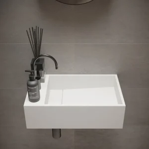 Ideavit Solidcube-50 wastafel 50x30 cm mat wit met kraangat Limited Edition