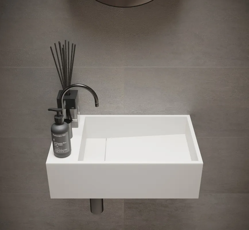 Ideavit Solidcube-50 wastafel 50x30 cm mat wit met kraangat Limited Edition