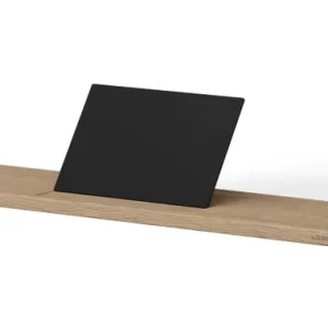 Looox Wooden Bath Shelf badplank massief eiken 78 cm met mat zwarte tablethouder Weekendaanbieding