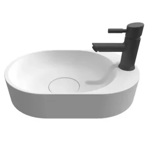 Riho Valor tray opzetwastafel 48x32 solid surface mat wit Koopje