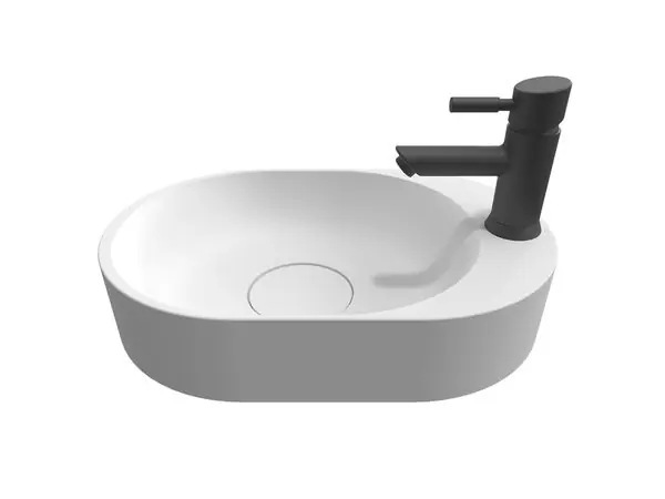 Riho Valor tray opzetwastafel 48x32 solid surface mat wit Koopje