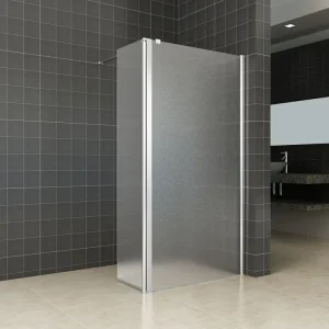 Beste Prijs Wiesbaden Frosted inloopdouche 100cm met draaibare zijwand matglas - rechts
