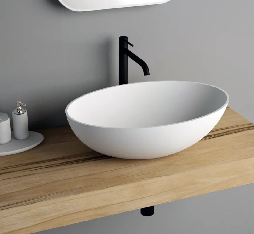 Ideavit Solidthin-OV50 opzetwastafel 50x33 cm ovaal mat wit Nu Kopen