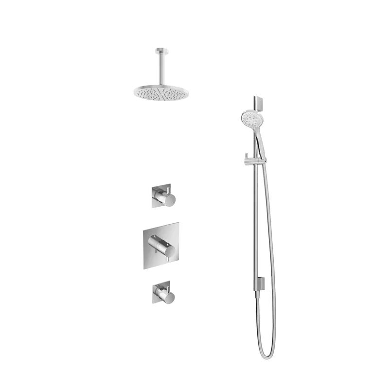 Gratis Verzending Hotbath IBS 2 Get Together inbouw doucheset Laddy vierkant - chroom - met ronde 3 standen handdouche - 20cm hoofddouche - met plafondbuis 15cm - met glijstang