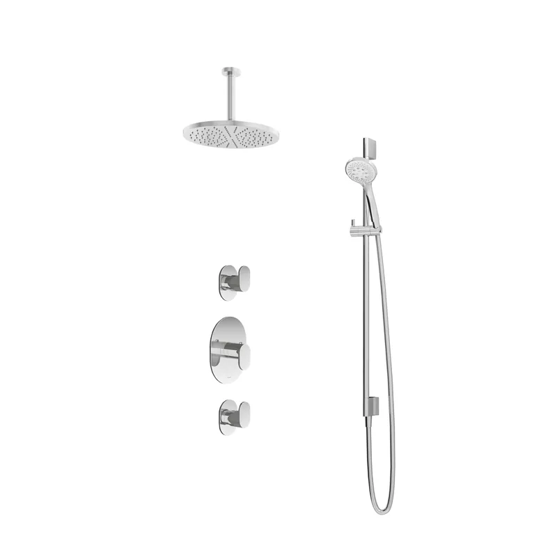 Limited Edition Hotbath IBS 5 Get Together inbouw doucheset Friendo chroom - met ronde 3-standen handdouche - plafondbuis 15cm - hoofddouche 30cm - glijstang