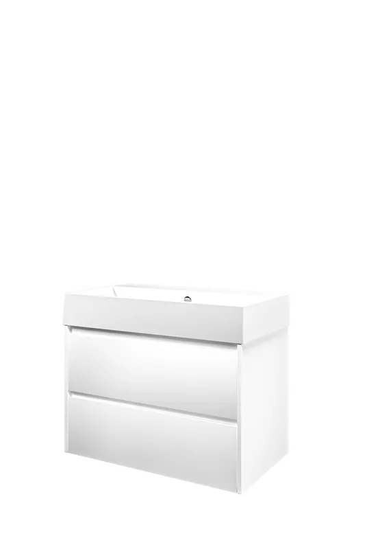 Meest Verkocht Proline Loft badmeubel met keramische wastafel met 1 kraangat en onderkast symmetrisch - Mat wit - 80x46cm (bxd)