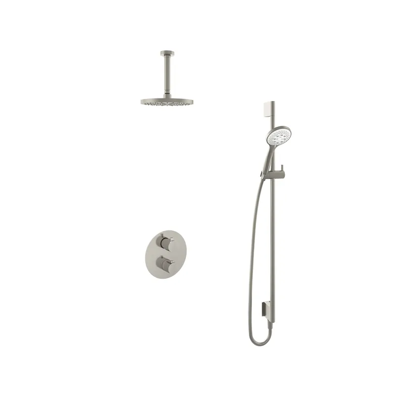 Hotbath Cobber IBS20A inbouw doucheset - 3-standen handdouche - 20cm hoofddouche - 15cm plafondbuis - glijstang - geborsteld nikkel Populair